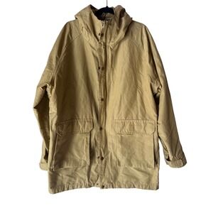 Vintage Woolrich Hooded Jacket Coat Mens L‎ Tan Snap Front USA Made